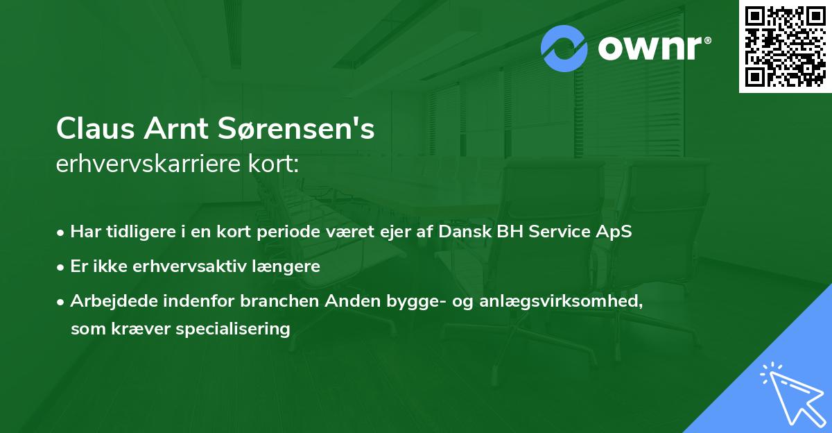 Claus Arnt Sørensen's erhvervskarriere kort