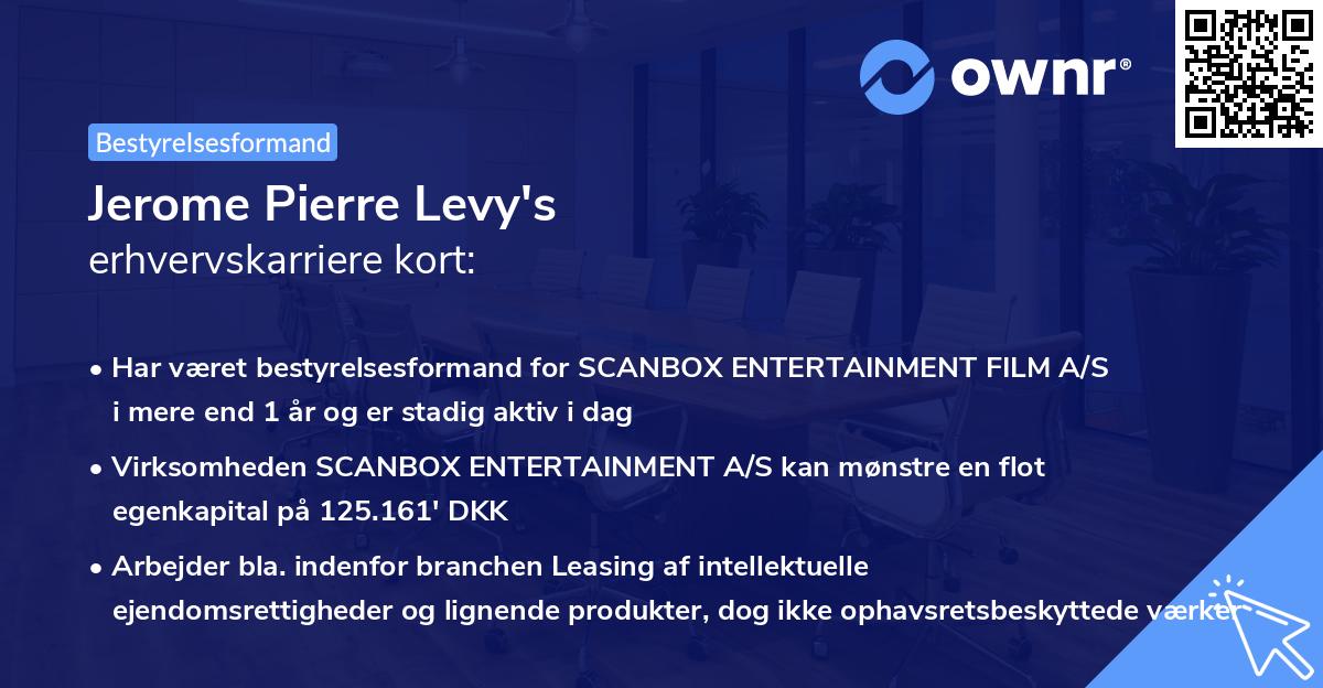 Jerome Pierre Levy's erhvervskarriere kort