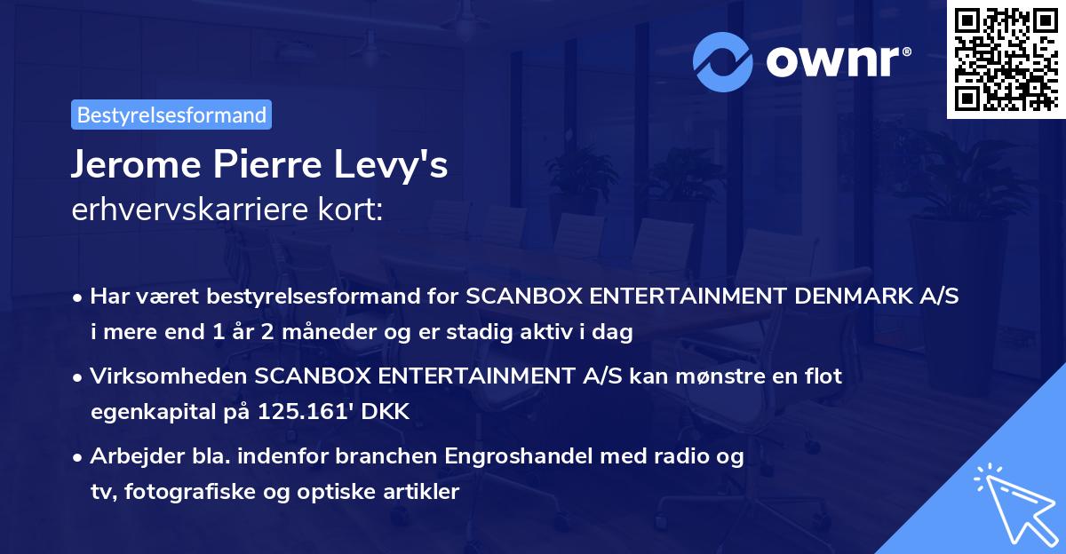 Jerome Pierre Levy's erhvervskarriere kort
