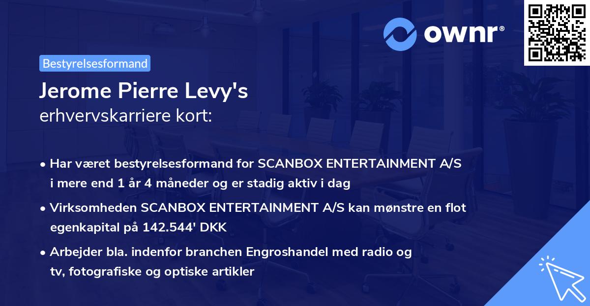 Jerome Pierre Levy's erhvervskarriere kort
