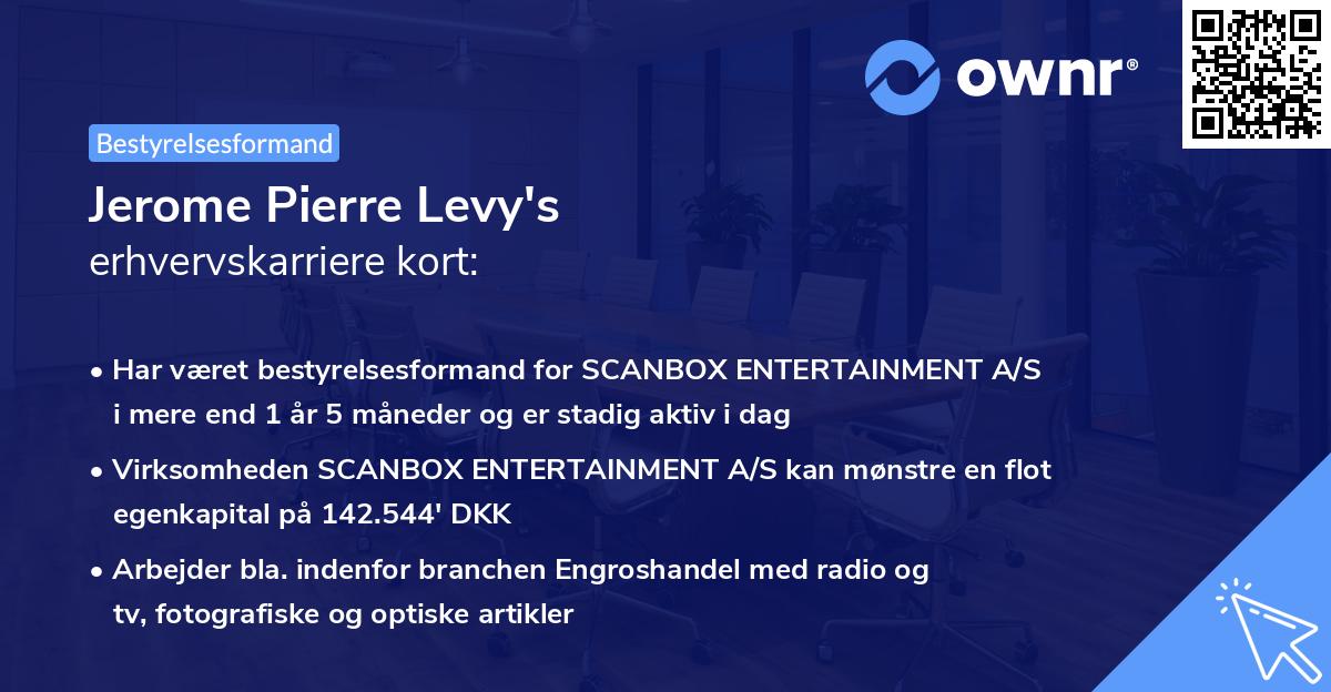 Jerome Pierre Levy's erhvervskarriere kort