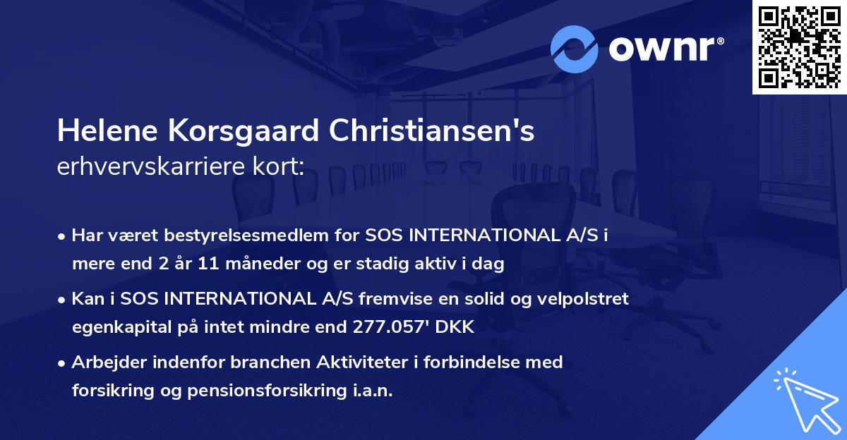 Helene Korsgaard Christiansen's erhvervskarriere kort