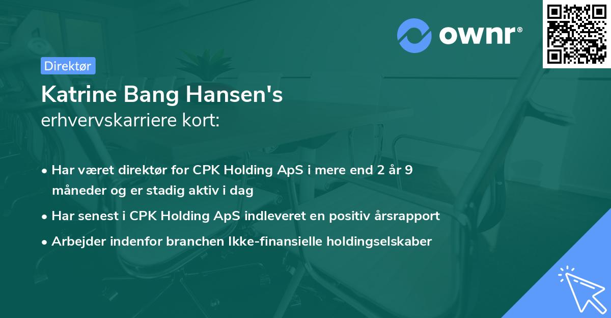 Katrine Bang Hansen's erhvervskarriere kort