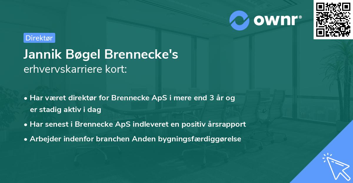Jannik Bøgel Brennecke's erhvervskarriere kort