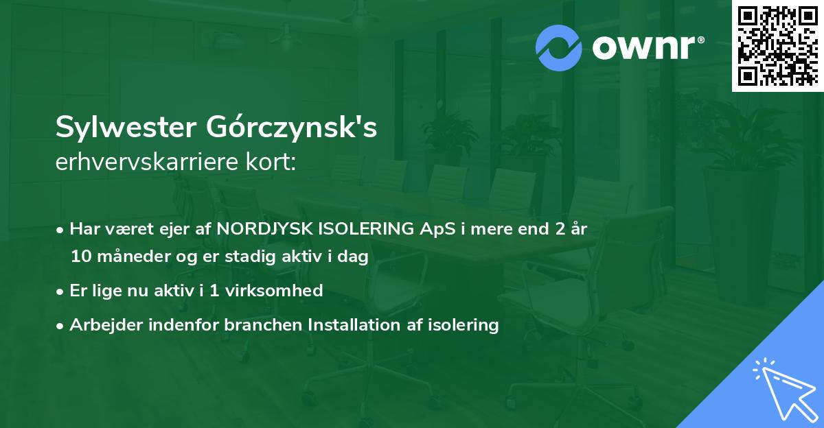 Sylwester Górczynsk's erhvervskarriere kort