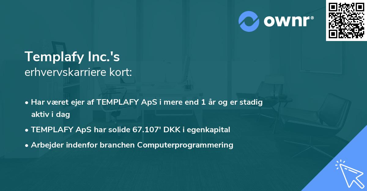 Templafy Inc.'s erhvervskarriere kort