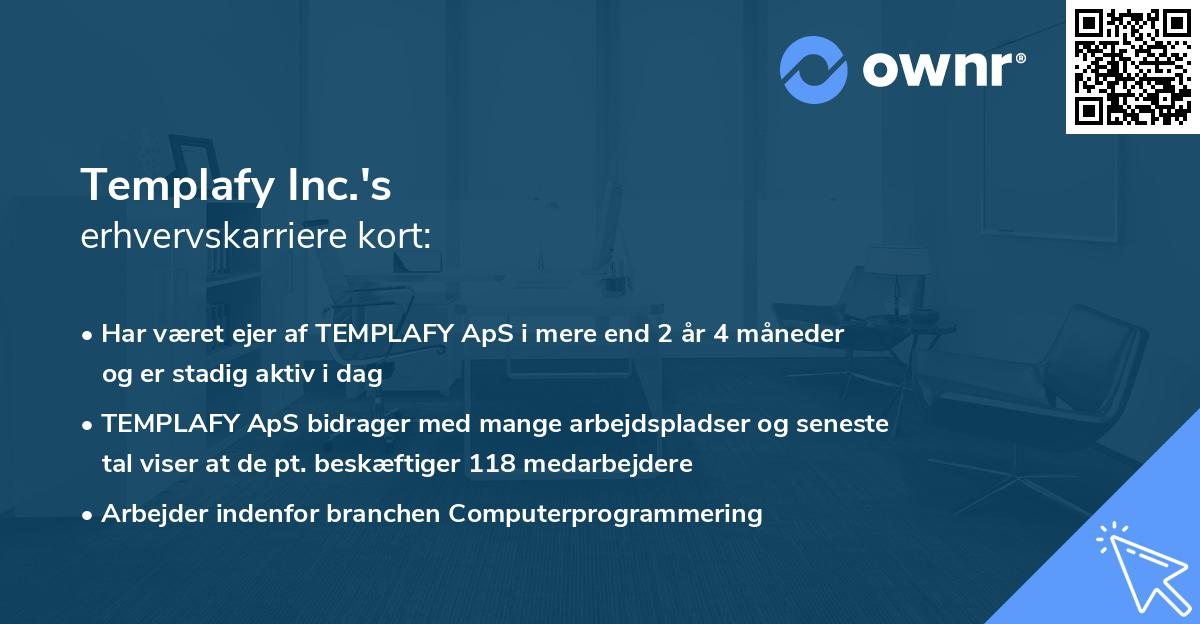 Templafy Inc.'s erhvervskarriere kort