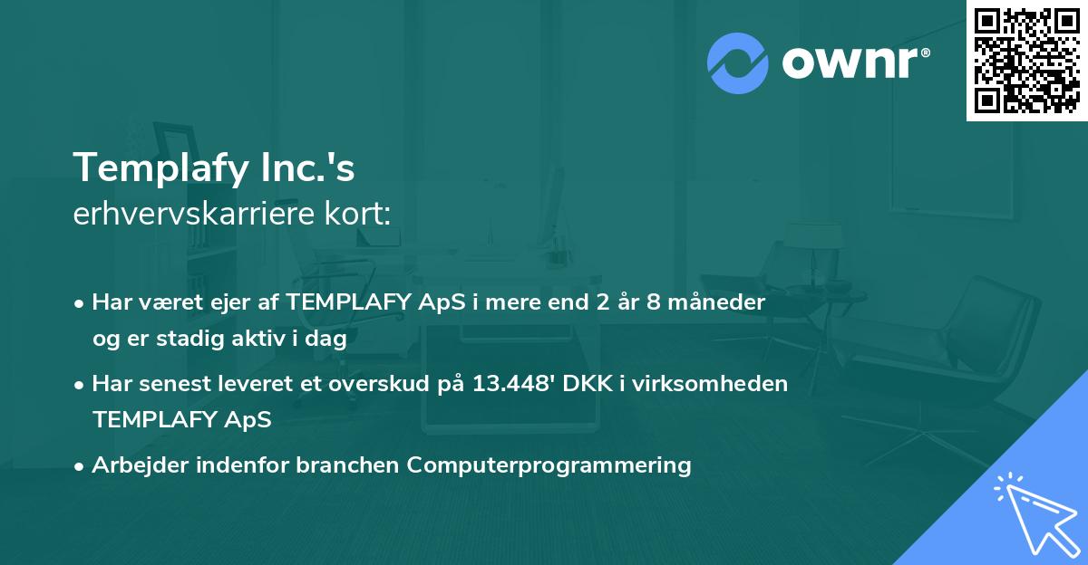Templafy Inc.'s erhvervskarriere kort