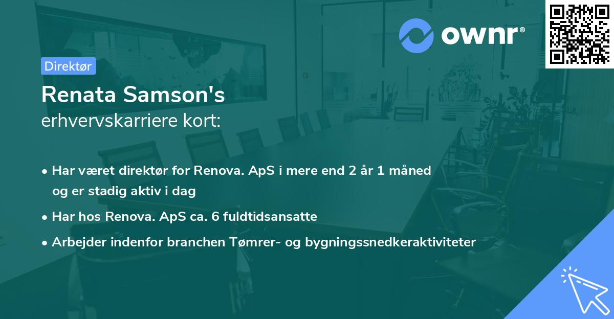 Renata Samson's erhvervskarriere kort