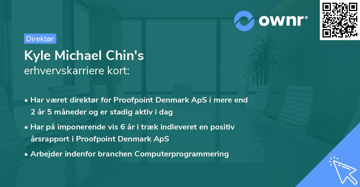 Kyle Michael Chin's erhvervskarriere kort