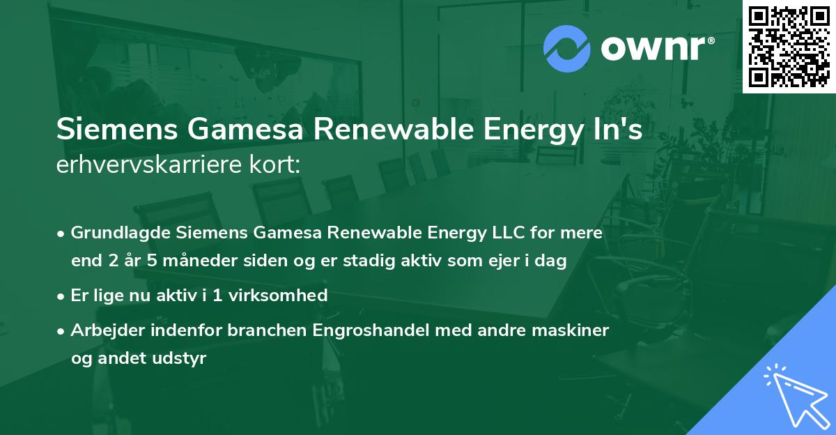 Siemens Gamesa Renewable Energy In's erhvervskarriere kort