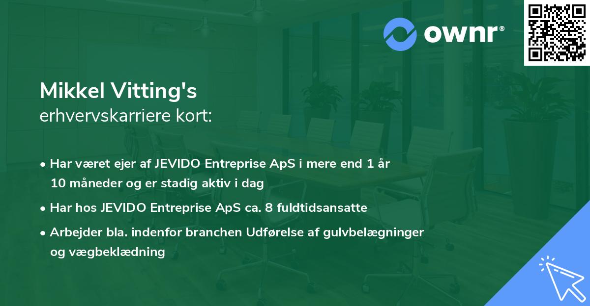 Mikkel Vitting's erhvervskarriere kort