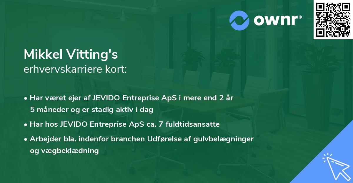 Mikkel Vitting's erhvervskarriere kort