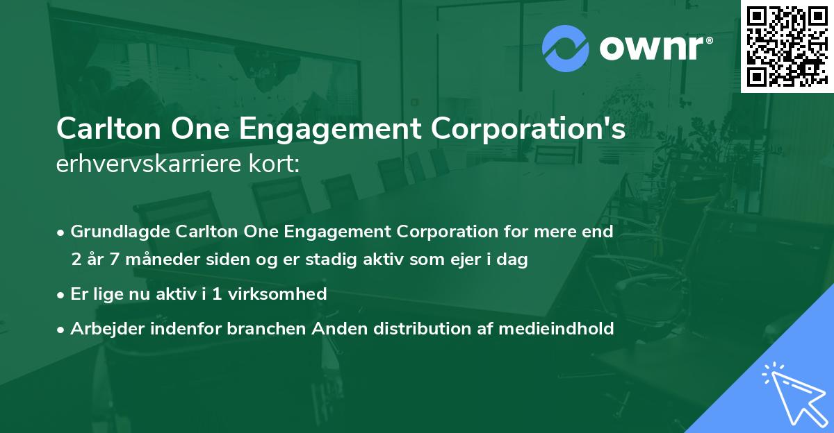 Carlton One Engagement Corporation's erhvervskarriere kort