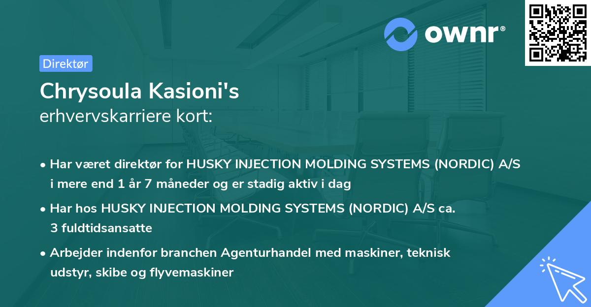 Chrysoula Kasioni's erhvervskarriere kort