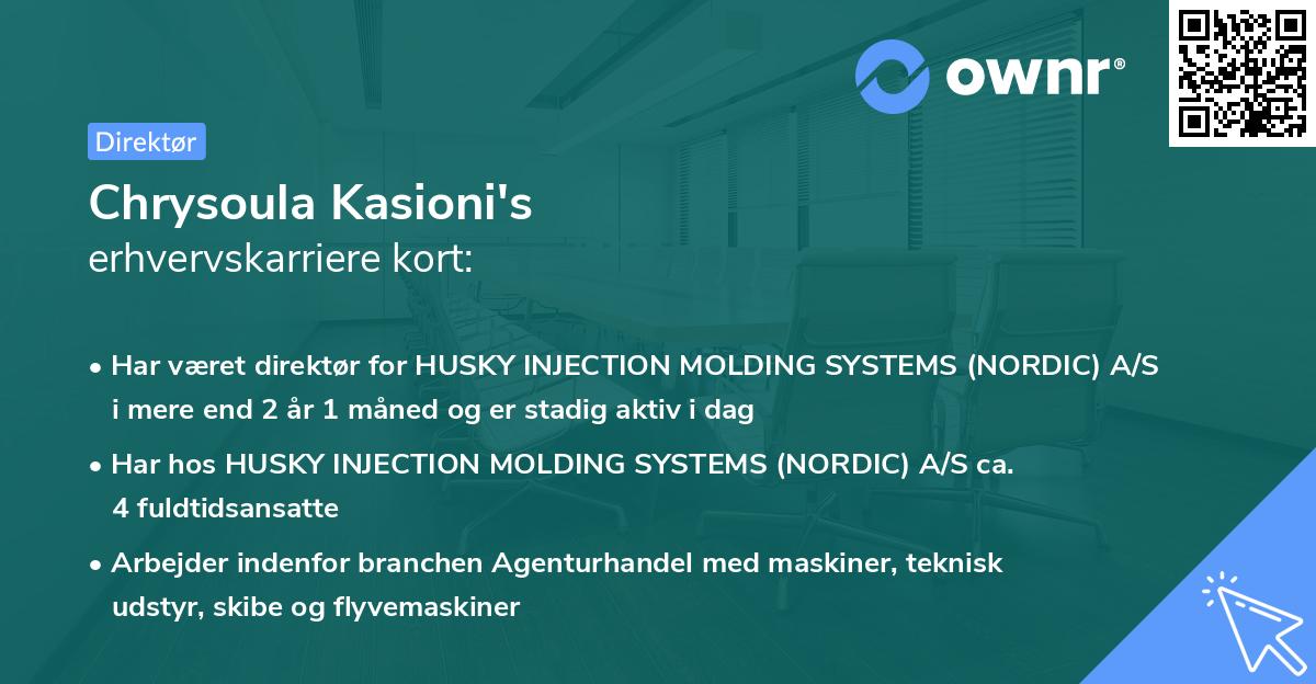Chrysoula Kasioni's erhvervskarriere kort