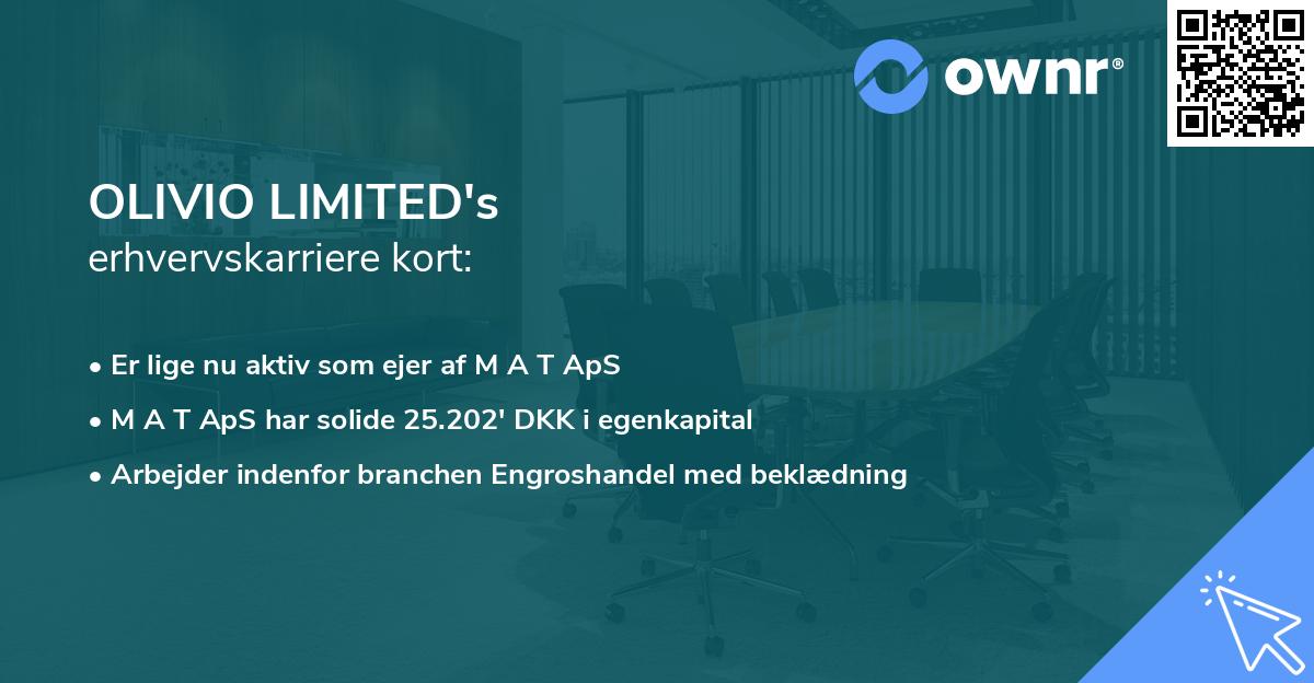 OLIVIO LIMITED's erhvervskarriere kort