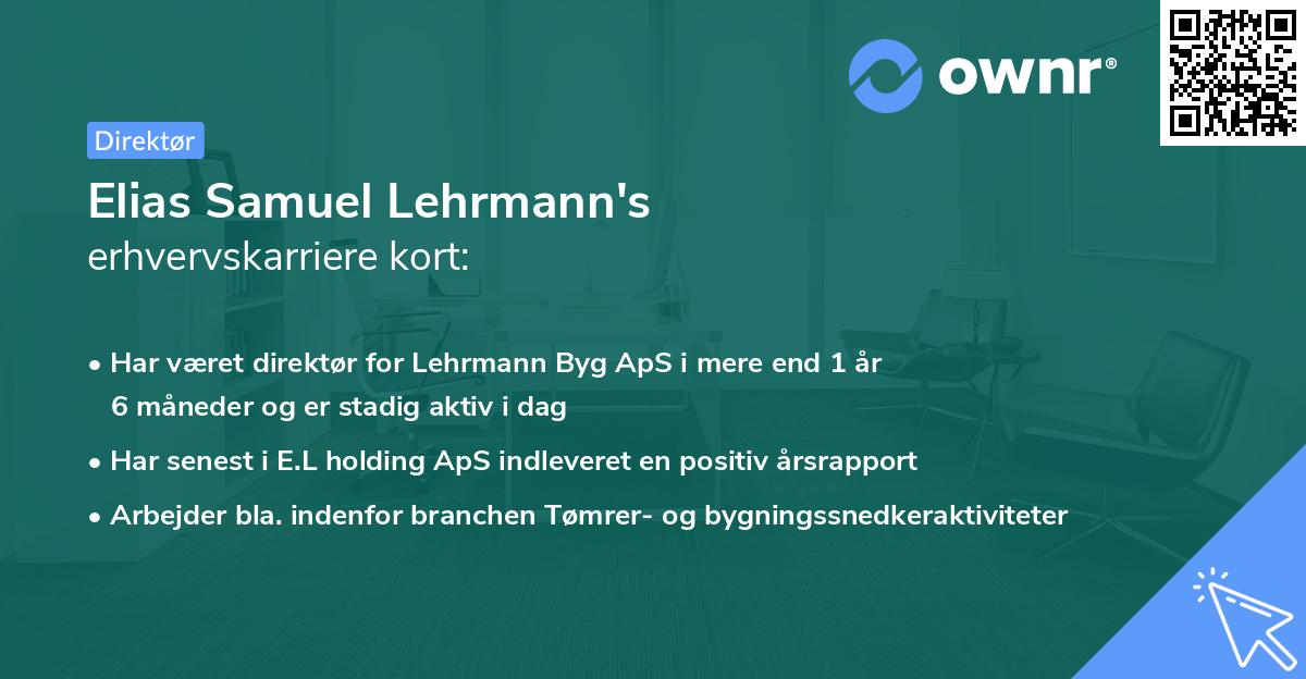 Elias Samuel Lehrmann's erhvervskarriere kort