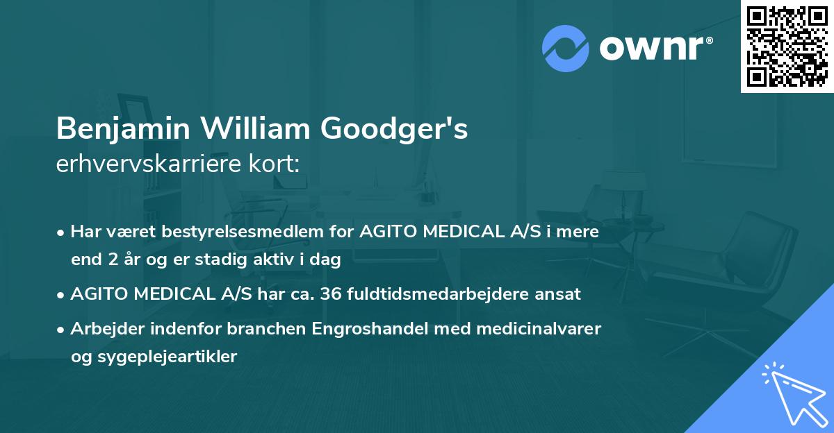 Benjamin William Goodger's erhvervskarriere kort