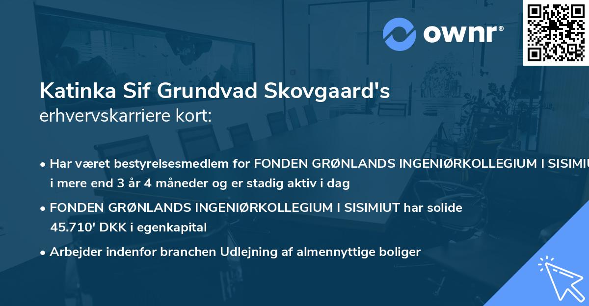 Katinka Sif Grundvad Skovgaard's erhvervskarriere kort