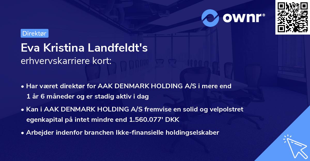 Eva Kristina Landfeldt's erhvervskarriere kort