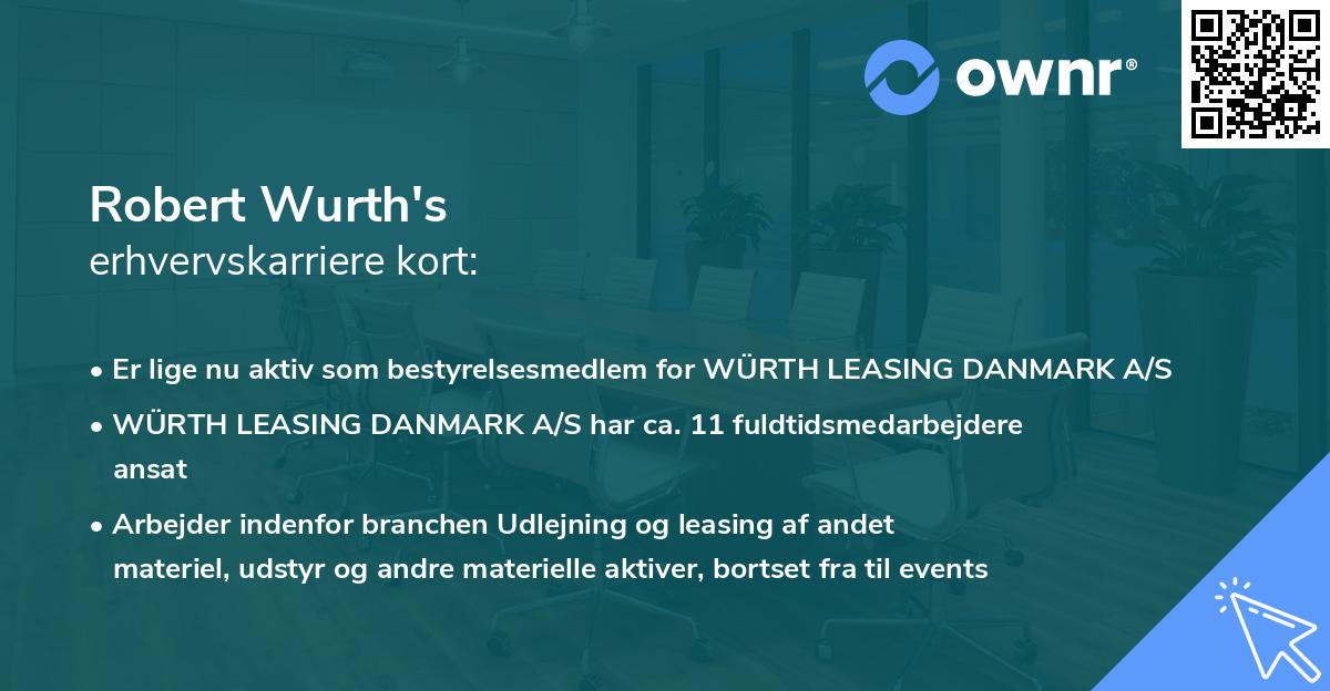 Robert Wurth's erhvervskarriere kort