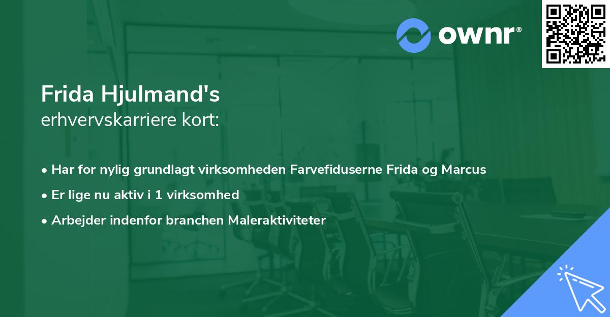 Frida Hjulmand's erhvervskarriere kort