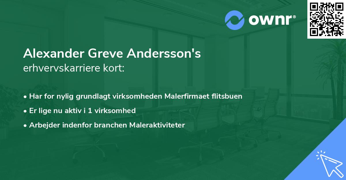 Alexander Greve Andersson's erhvervskarriere kort