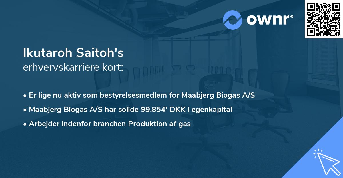 Ikutaroh Saitoh's erhvervskarriere kort