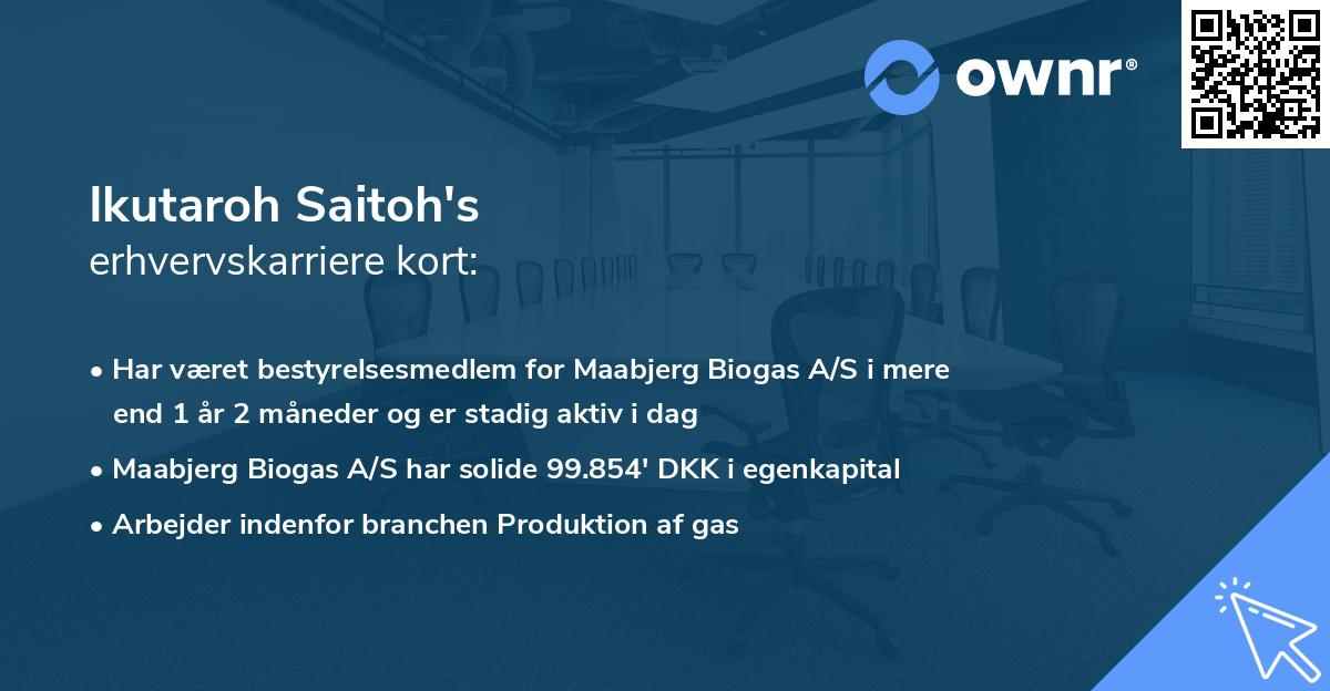 Ikutaroh Saitoh's erhvervskarriere kort