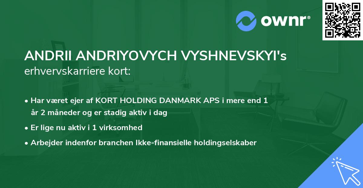 ANDRII ANDRIYOVYCH VYSHNEVSKYI's erhvervskarriere kort