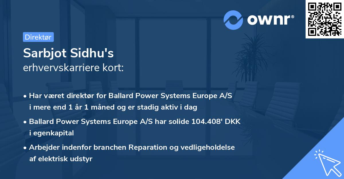 Sarbjot Sidhu's erhvervskarriere kort
