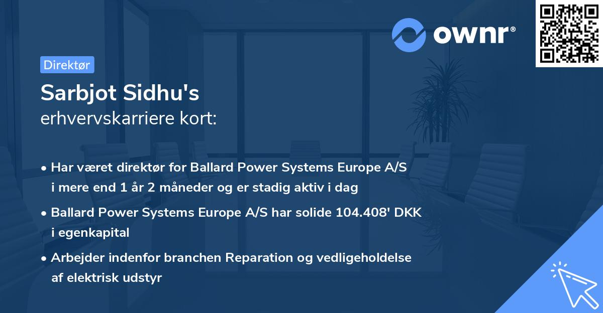 Sarbjot Sidhu's erhvervskarriere kort