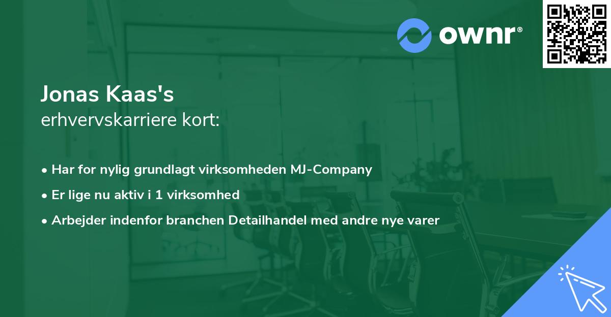 Jonas Kaas's erhvervskarriere kort