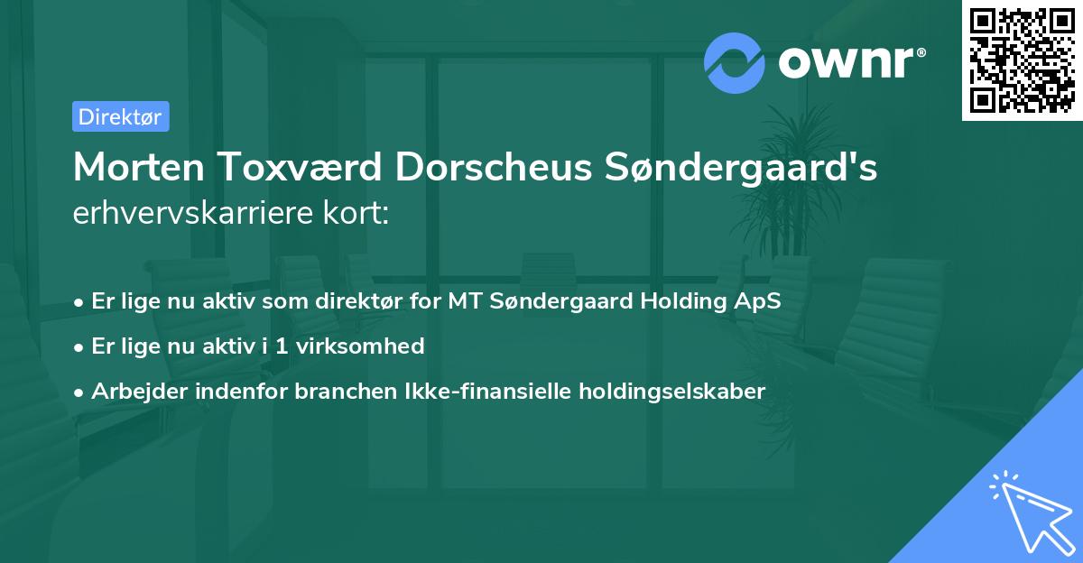 Morten Toxværd Dorscheus Søndergaard's erhvervskarriere kort