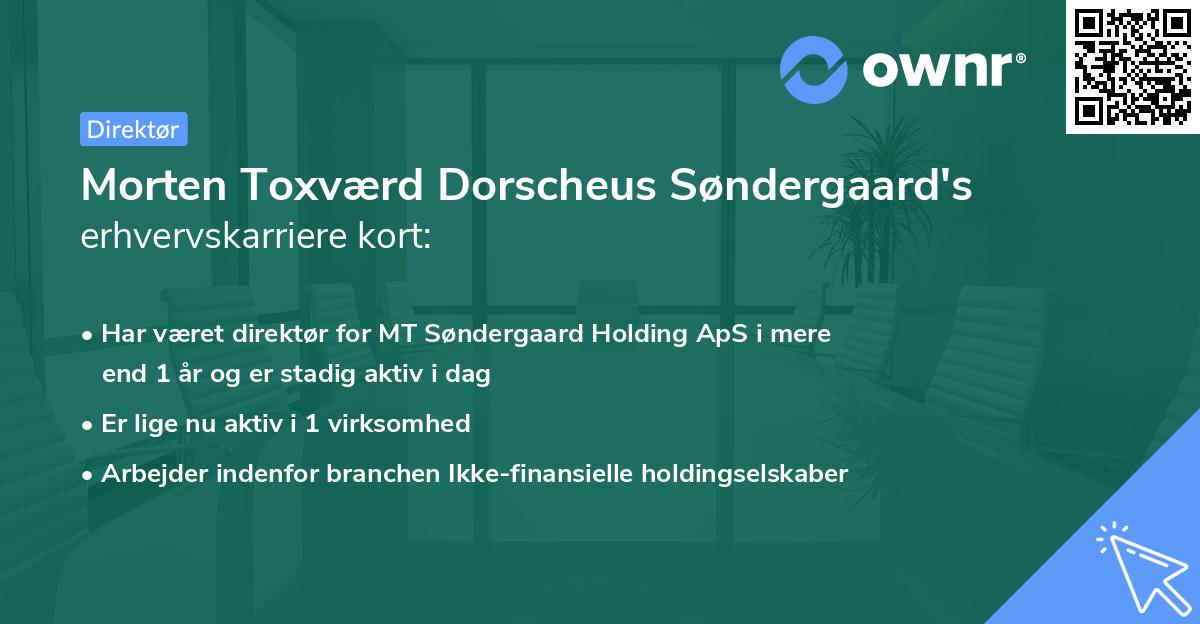 Morten Toxværd Dorscheus Søndergaard's erhvervskarriere kort