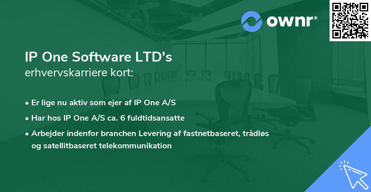 IP One Software LTD's erhvervskarriere kort