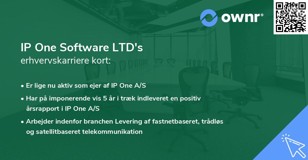 IP One Software LTD's erhvervskarriere kort