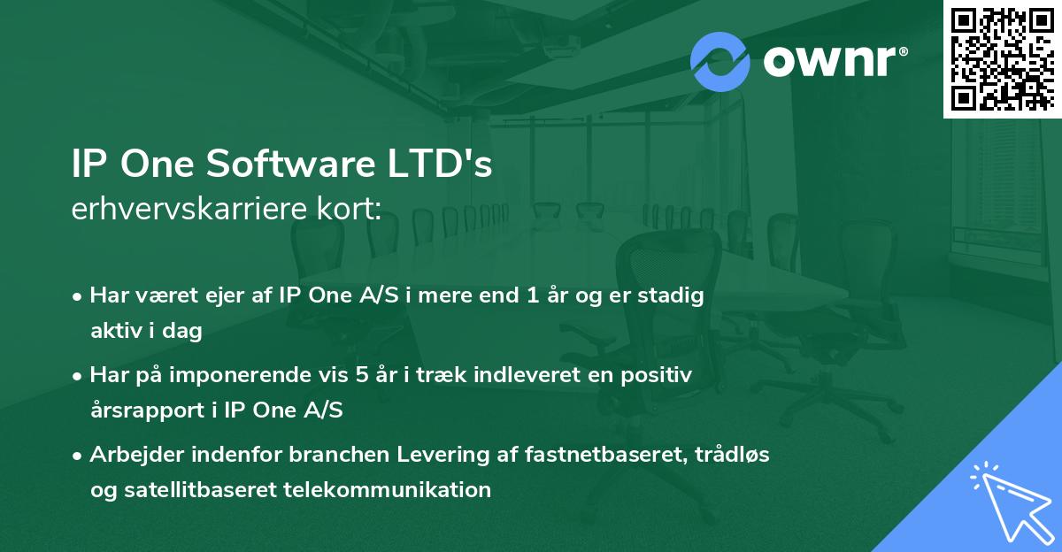 IP One Software LTD's erhvervskarriere kort