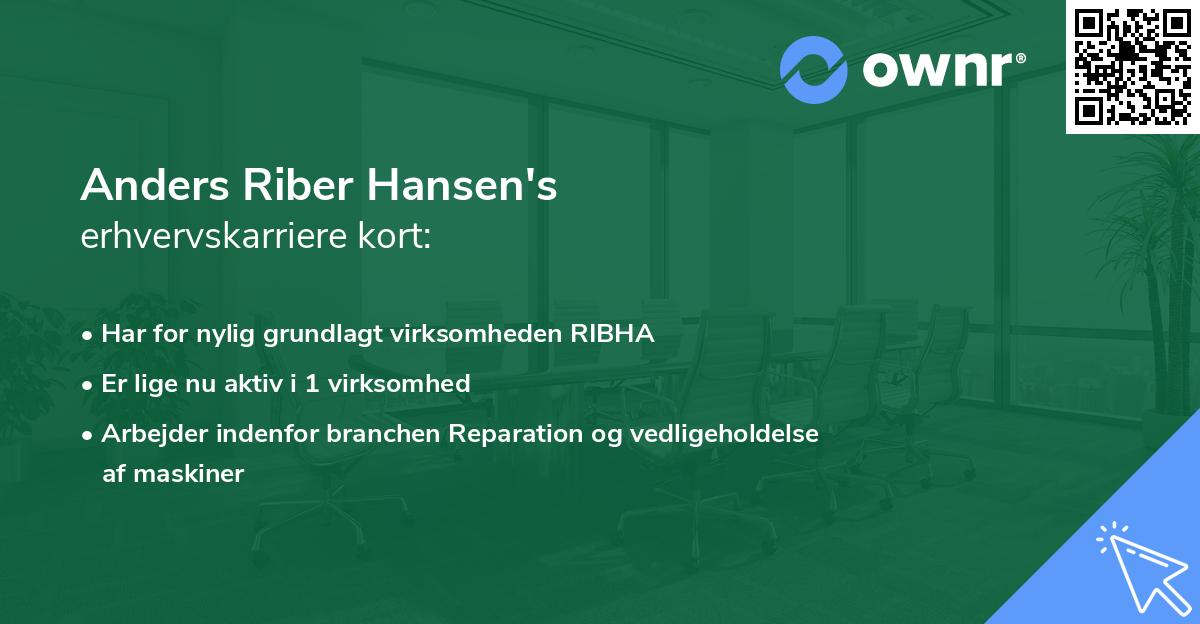 Anders Riber Hansen's erhvervskarriere kort