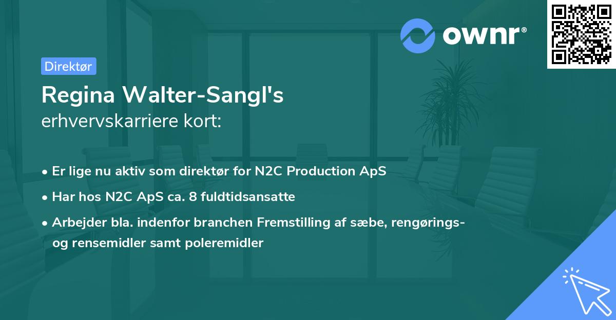 Regina Walter-Sangl's erhvervskarriere kort