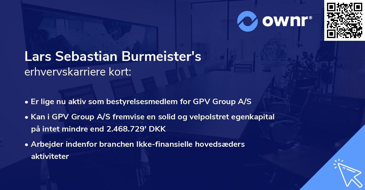 Lars Sebastian Burmeister's erhvervskarriere kort