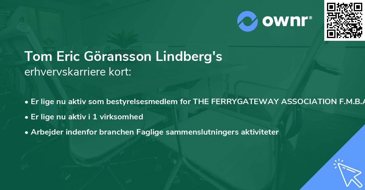 Tom Eric Göransson Lindberg's erhvervskarriere kort