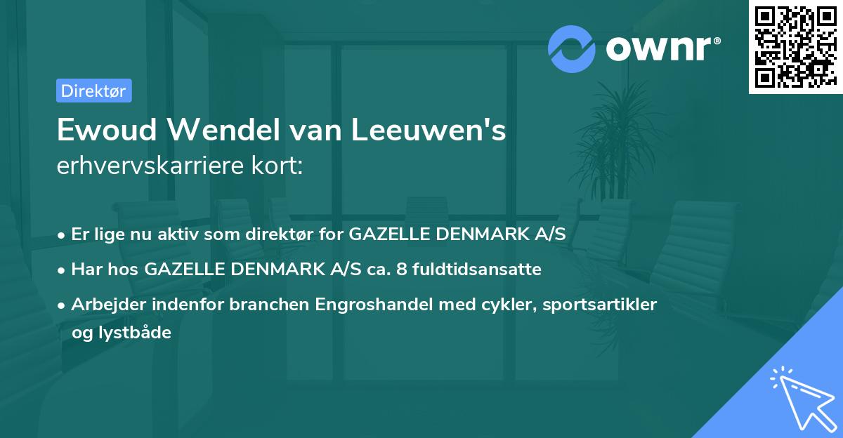Ewoud Wendel van Leeuwen's erhvervskarriere kort