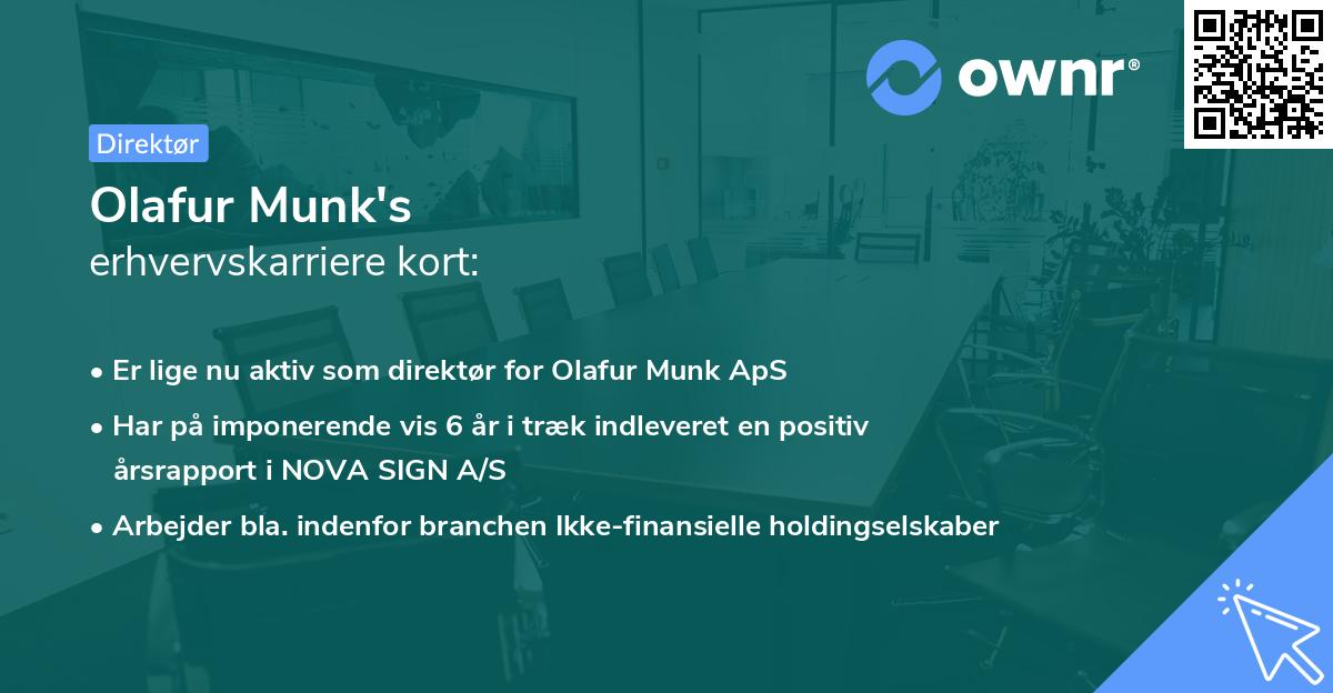 Olafur Munk's erhvervskarriere kort