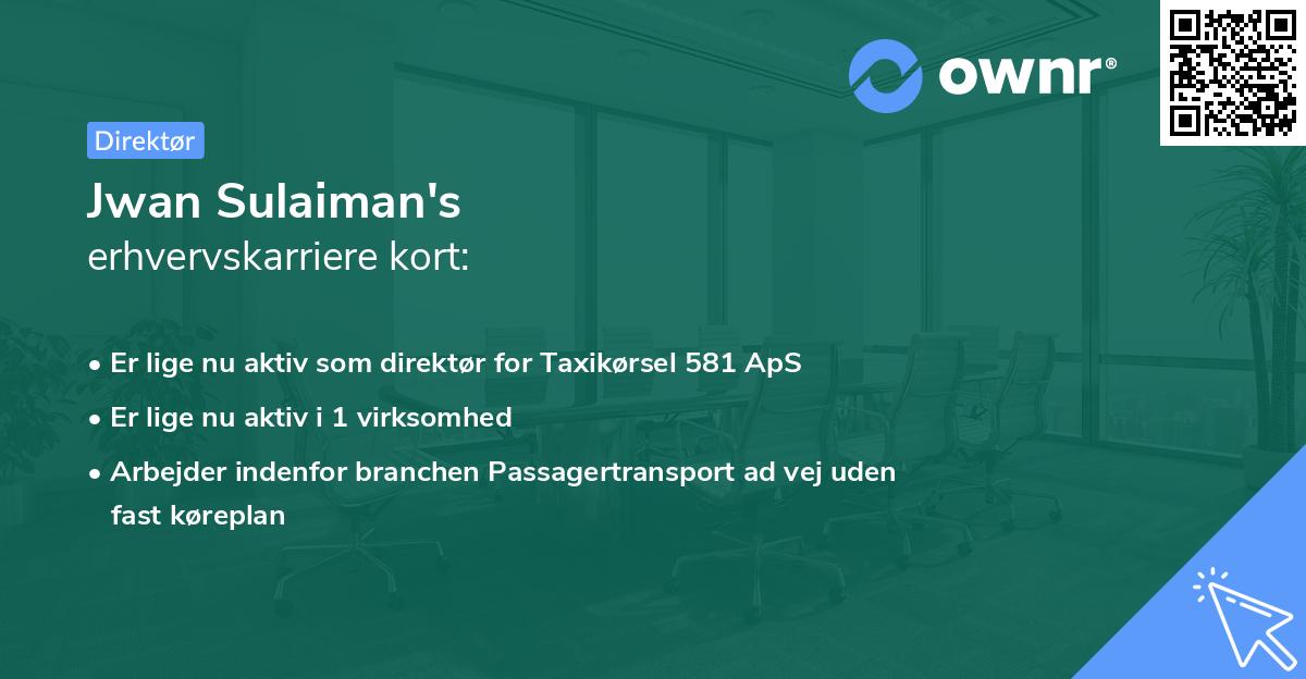 Jwan Sulaiman's erhvervskarriere kort