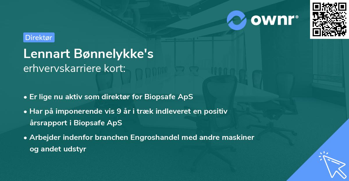 Lennart Bønnelykke's erhvervskarriere kort