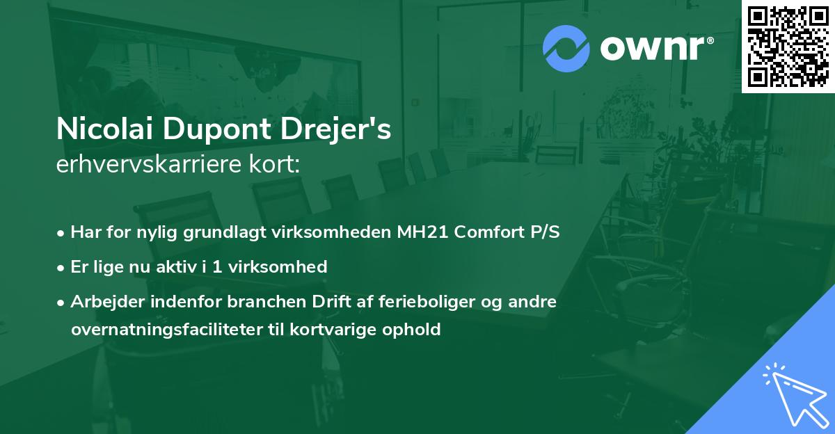 Nicolai Dupont Drejer's erhvervskarriere kort