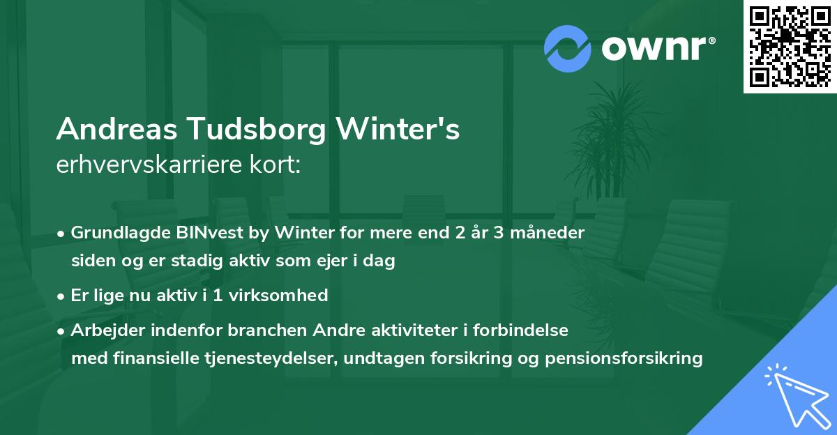 Andreas Tudsborg Winter's erhvervskarriere kort