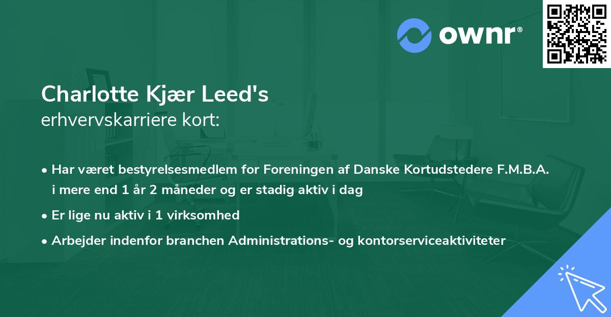 Charlotte Kjær Leed's erhvervskarriere kort
